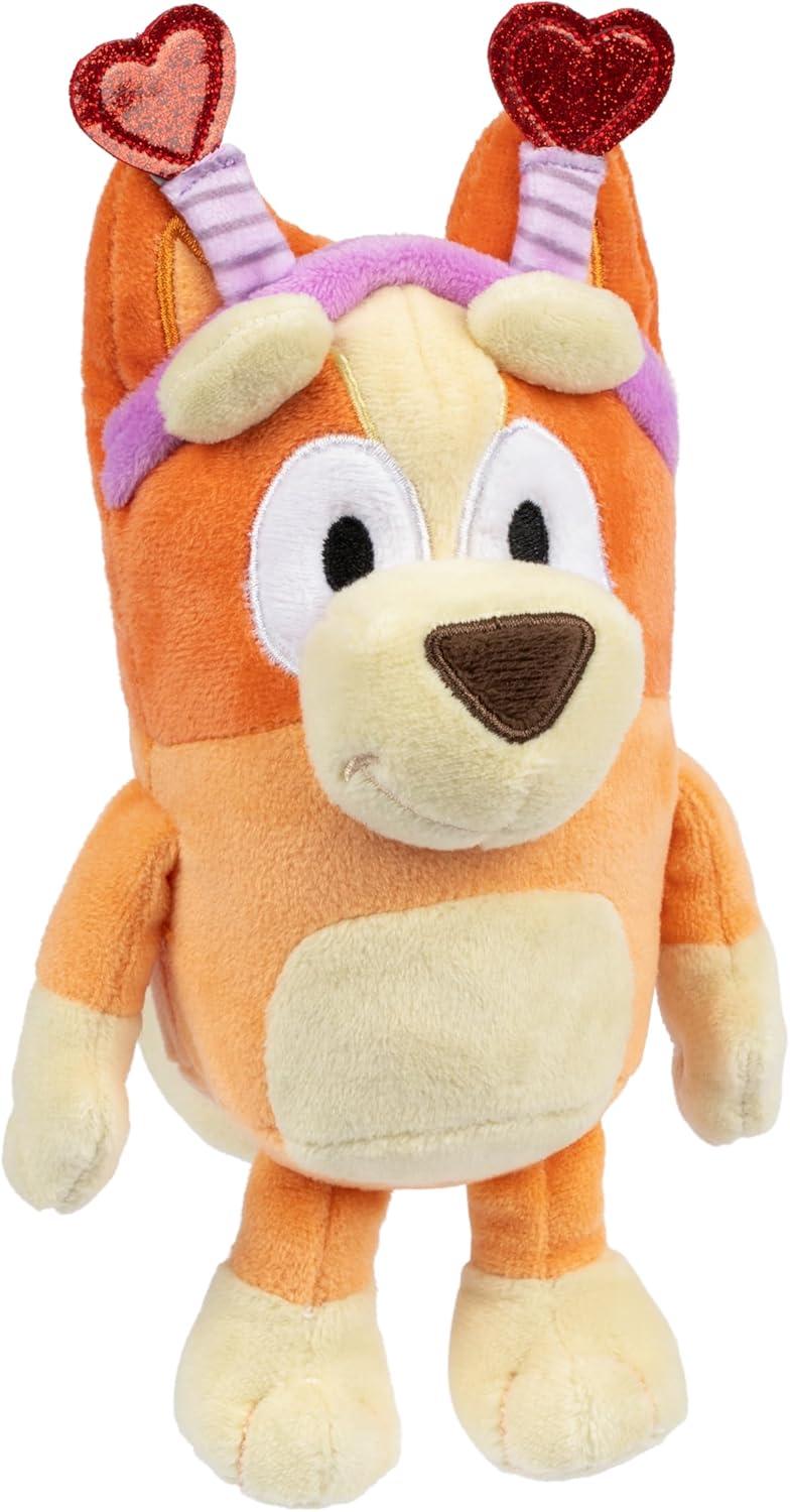 imageBluey 2Pack Smoochy Kiss Plush with Glittery Heart Headband Bingo 2 EpisodeThemed Figures with Moving Arms 253 Poseable Toys for Kids Recreate Moments from The Show