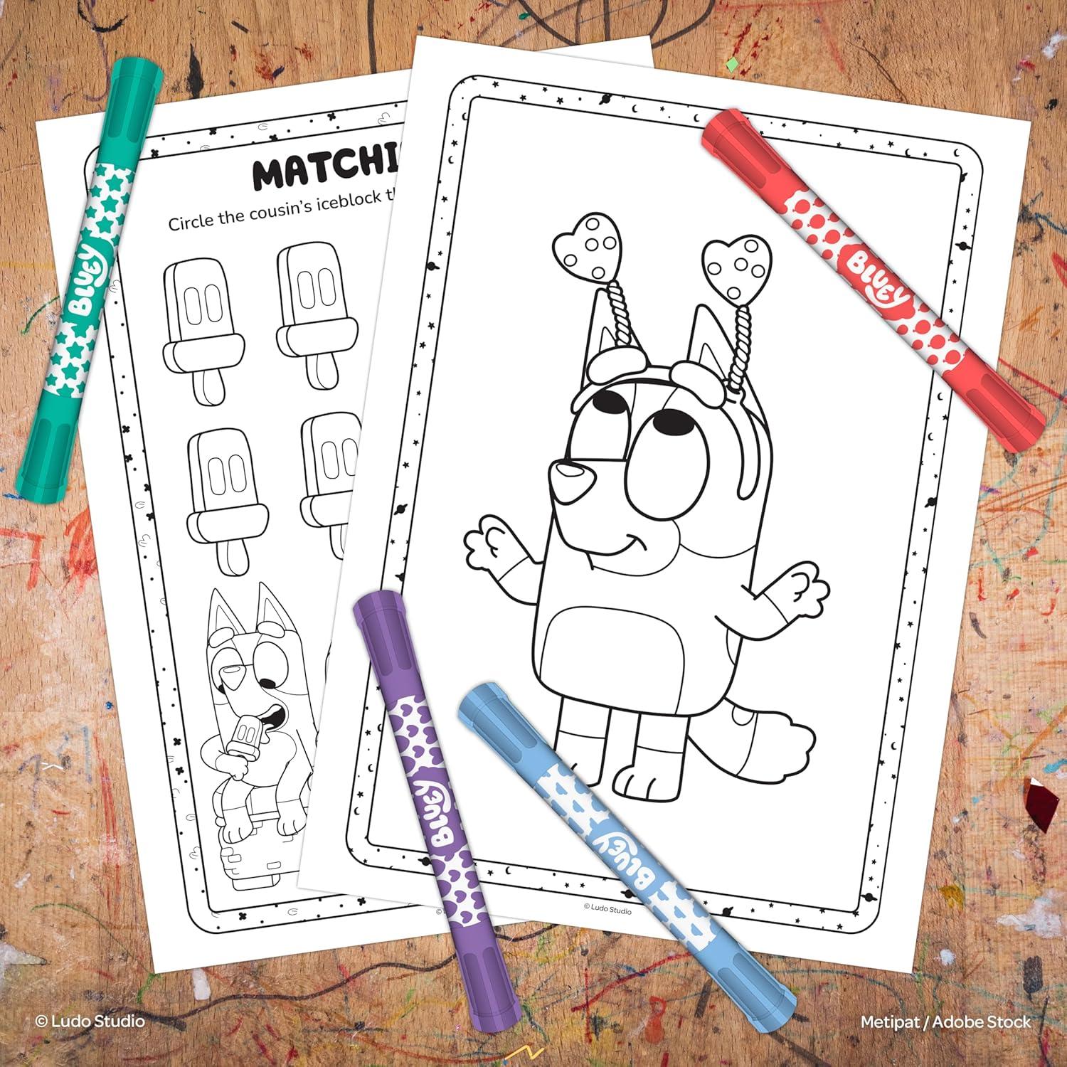 imageBluey Coloring Book Includes Stamper Markers and Stickers Coloring Fun with Bluey and Friends Creative Kids Activity Book for Girls and Boys Ages 4
