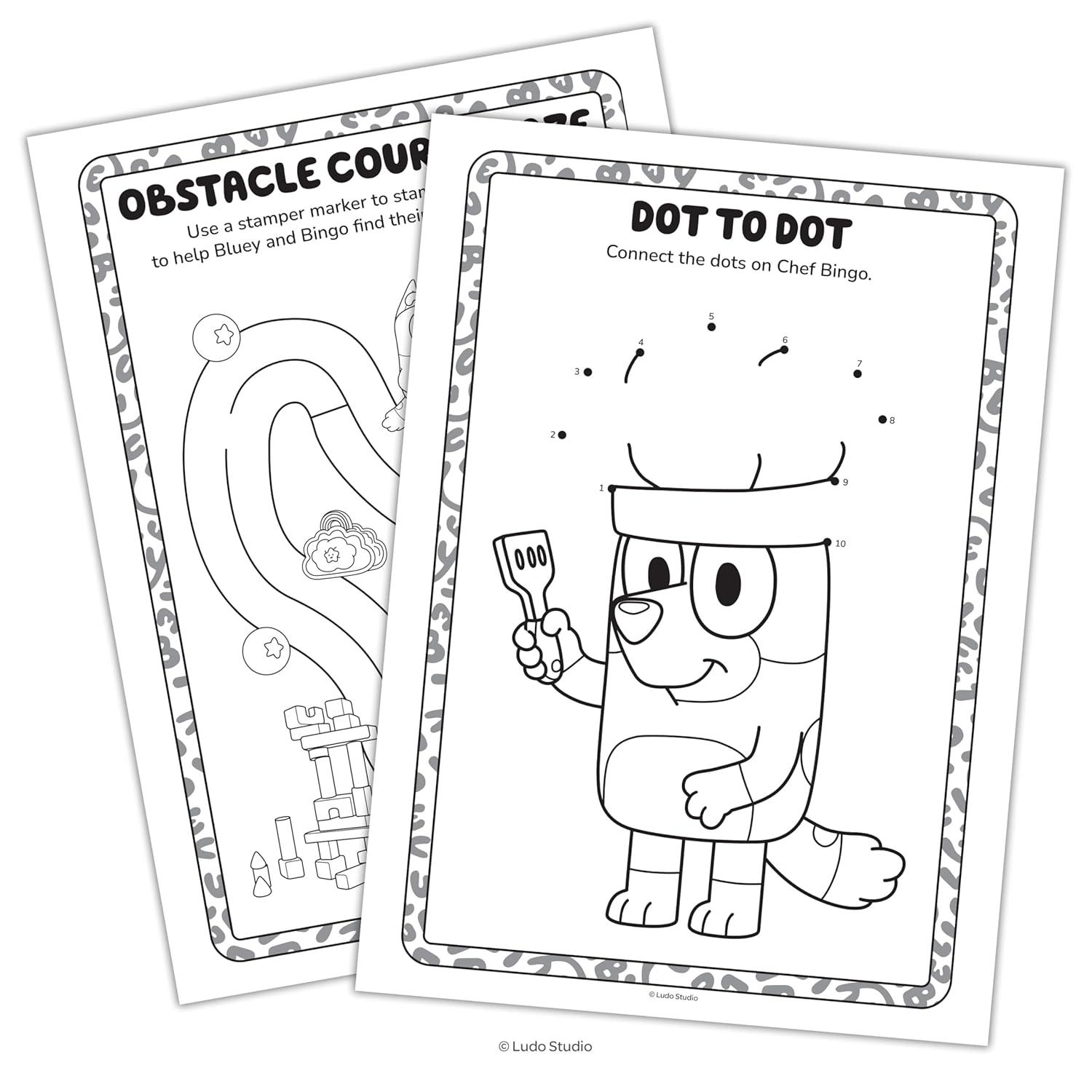 imageBluey Coloring Book Includes Stamper Markers and Stickers Coloring Fun with Bluey and Friends Creative Kids Activity Book for Girls and Boys Ages 4