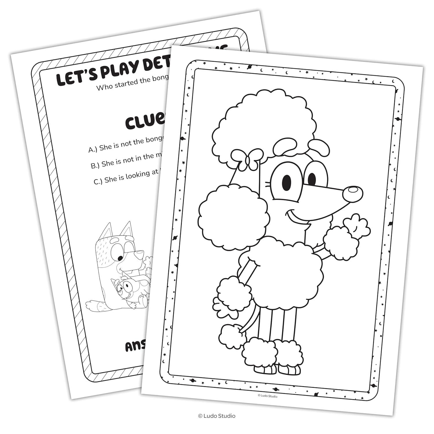 imageBluey Coloring Book with Crayons and Stickers Kids Activity Book Featuring Bluey and Bingo Cartoon Coloring Pages Activity Sheets Game Puzzles Coloring Book for Boys and Girls Kids Ages 4