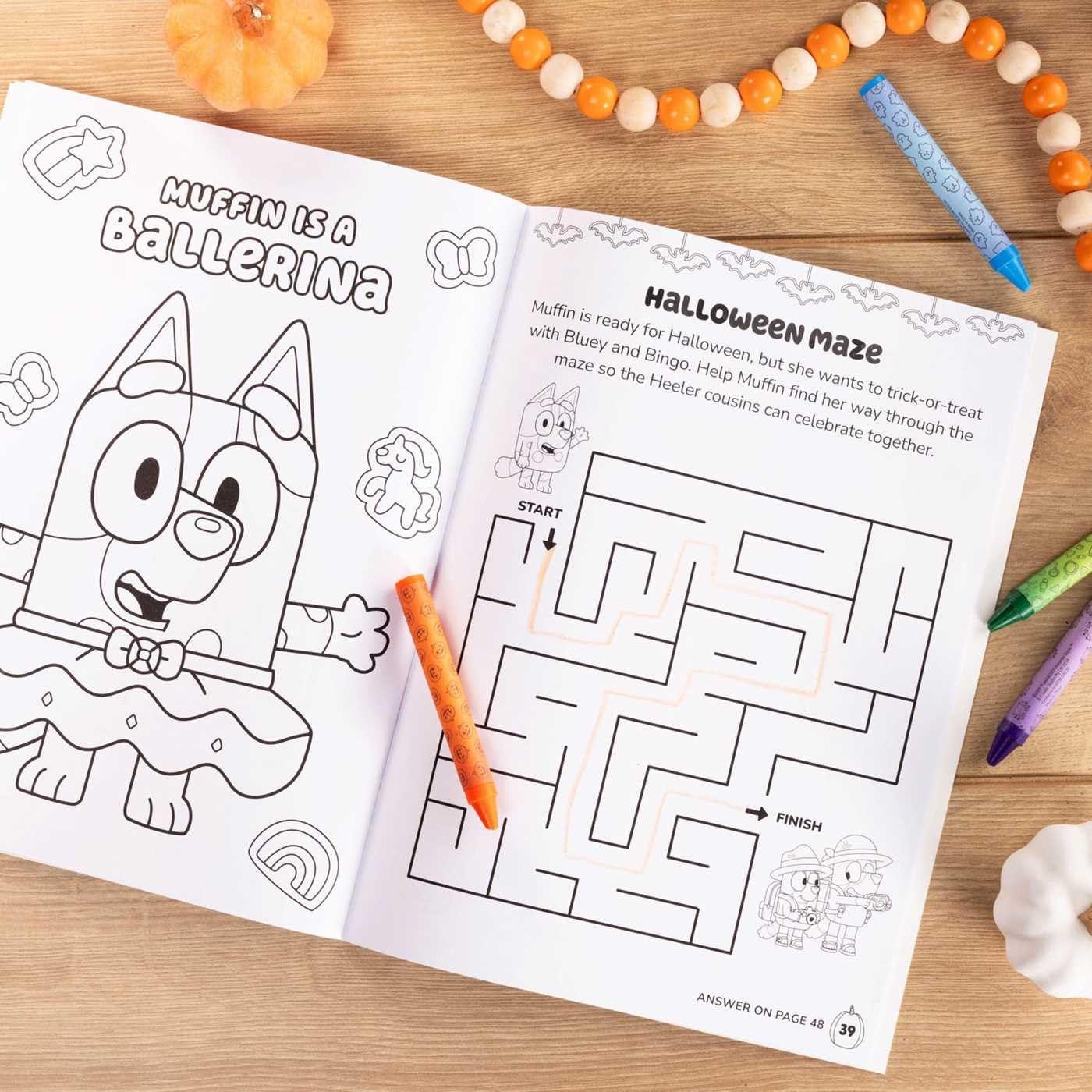 imageBluey Colortivity Happy Halloween Color amp Activity with Crayons