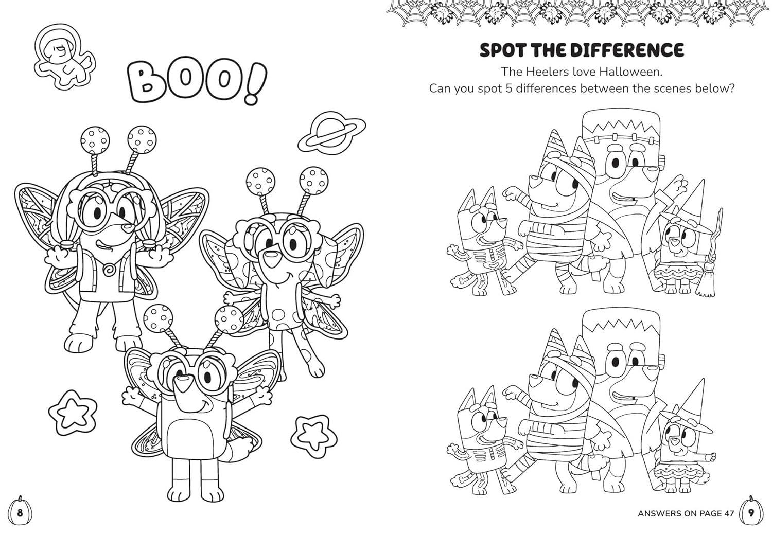 imageBluey Colortivity Happy Halloween Color amp Activity with Crayons