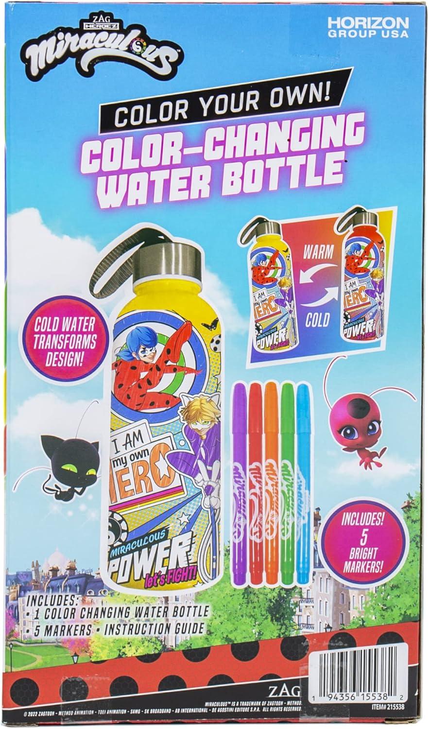 imageBluey Decorate Your Own Water Bottle Repositionable Stickers Great For Bluey Birthday Parties Summer Sports and More Reusable BPAFree Water Bottle for Kids Ages 3 4 5 6Miraculous