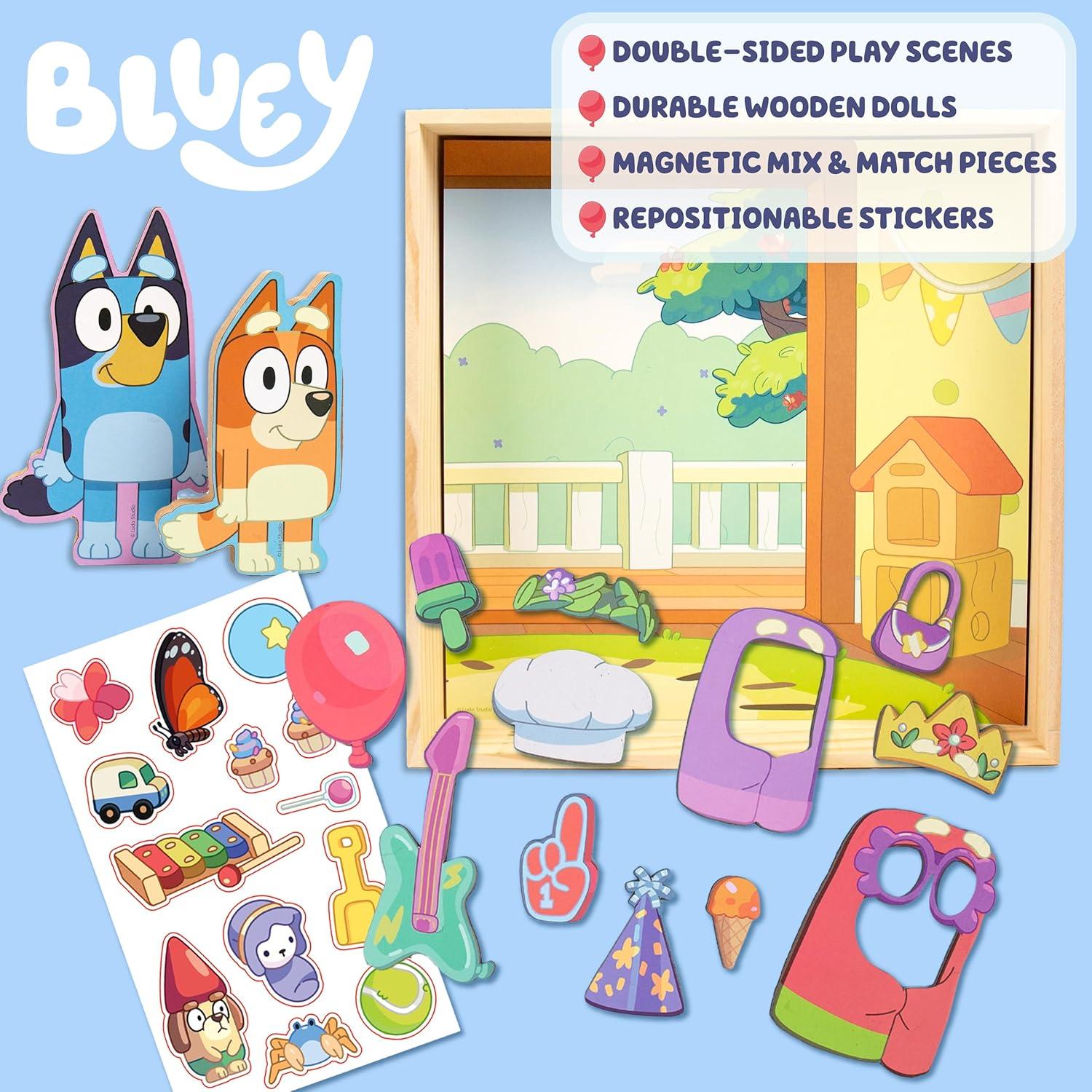 imageBluey Magnetic Playset Magnet Activity Toys Great Birthday Parties atHome Activities or ScreenFree Fun Perfect Travel or Road Trip Hours of Fun for Kids Ages 3456MulticolorMedium214618Bluey House Playset