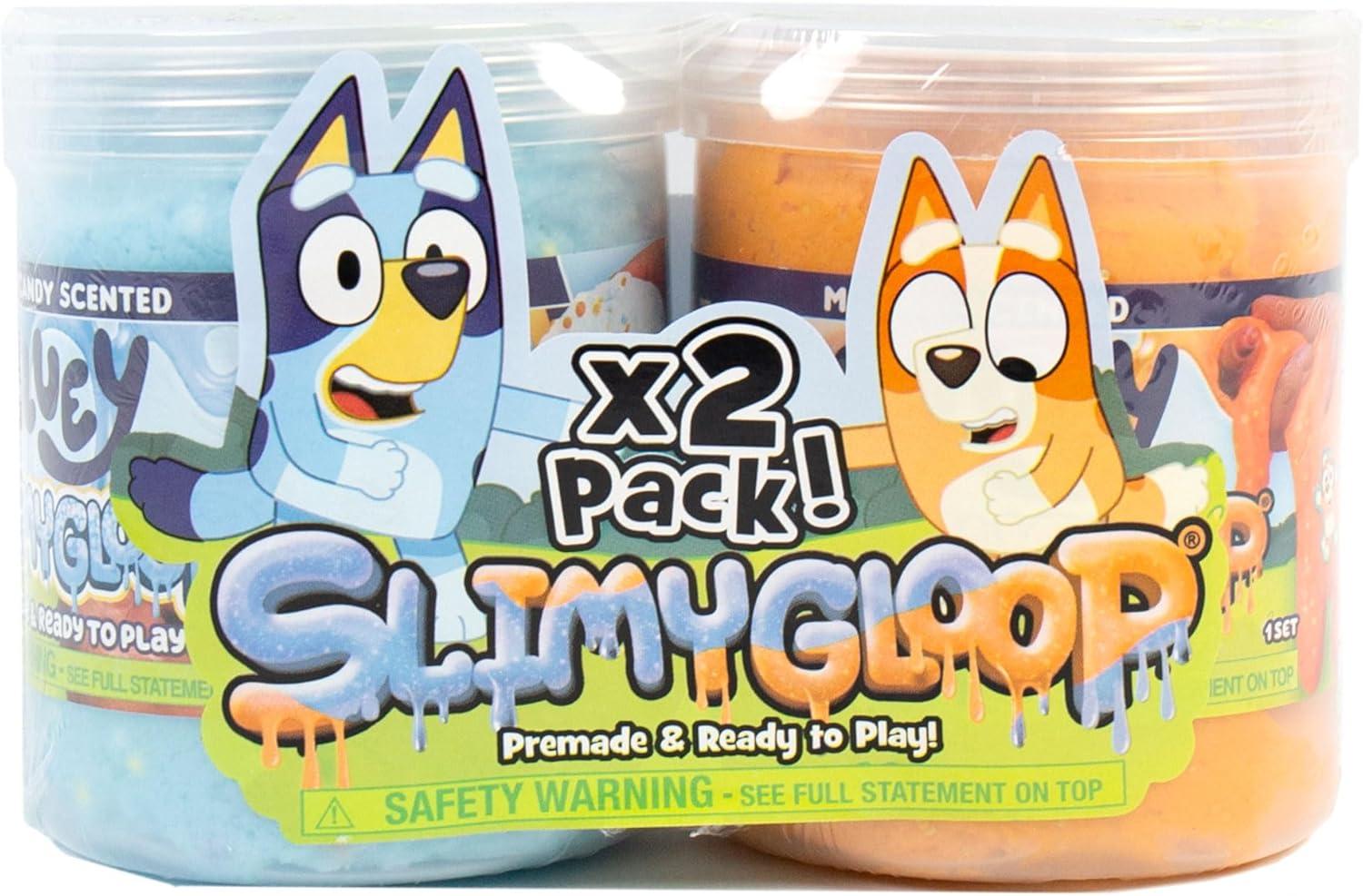 imageBluey SLIMYLGOOP 2 Pack PreMade Slimes Ready to Play Scented Cloud Slimes Includes Rubber Bluey Charm amp Bingo CharmBluey 2 Pack