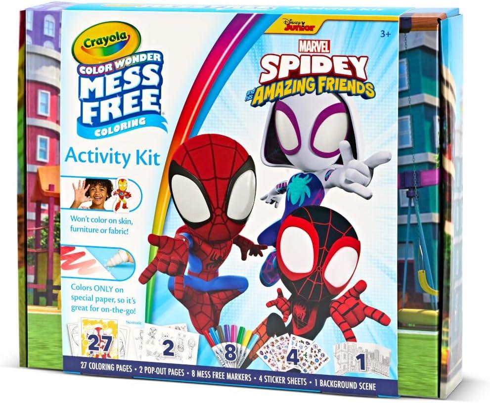 imageCrayola Color Wonder Bluey Activity Kit Mess Free Coloring for Toddlers Gifts for Kids Art Set for Kids Plane Essential Bluey Toys 3Spidey  Friends