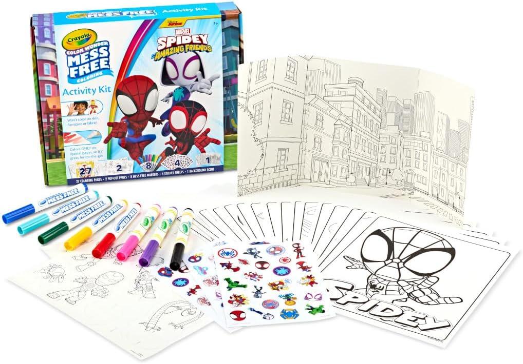 imageCrayola Color Wonder Bluey Activity Kit Mess Free Coloring for Toddlers Gifts for Kids Art Set for Kids Plane Essential Bluey Toys 3Spidey  Friends