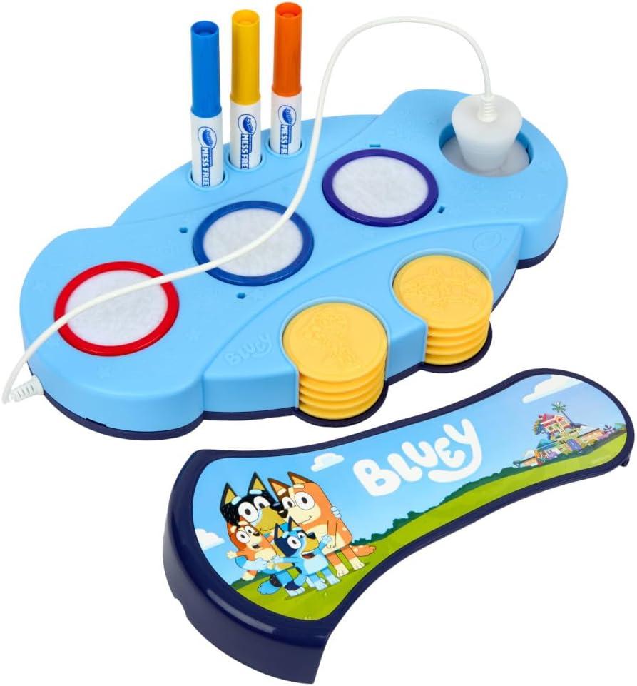 imageCrayola Magic Light Up Bluey Stamper Art Set Toddler Mess Free Coloring amp Stamping Kit Essential Easter Basket Stuffer for Kids Bluey Toys Gifts for Ages 3 4 5Bluey Color Wonder Stamper