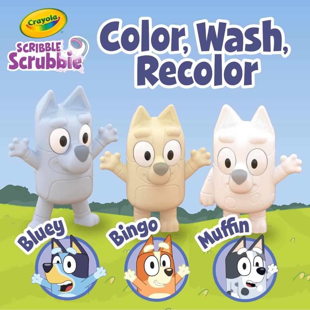 imageCrayola Scribble Scrubbies Deluxe Bluey Playset 3ct Toddler Arts amp Crafts Kit Washable Stickers Bluey Toys Gift for Girls amp Boys Ages 3Deluxe