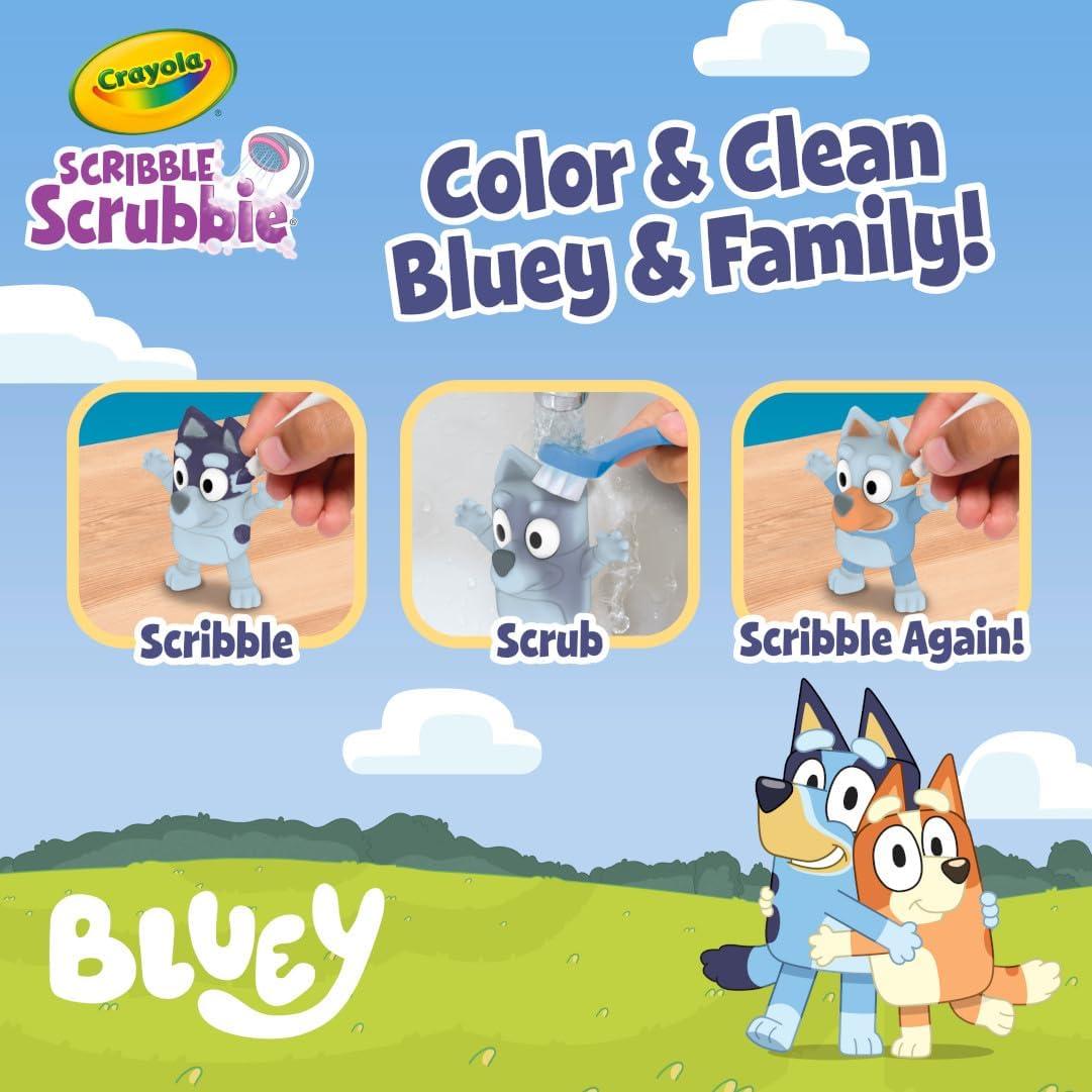 imageCrayola Scribble Scrubbies Deluxe Bluey Playset 3ct Toddler Arts amp Crafts Kit Washable Stickers Bluey Toys Gift for Girls amp Boys Ages 3Deluxe