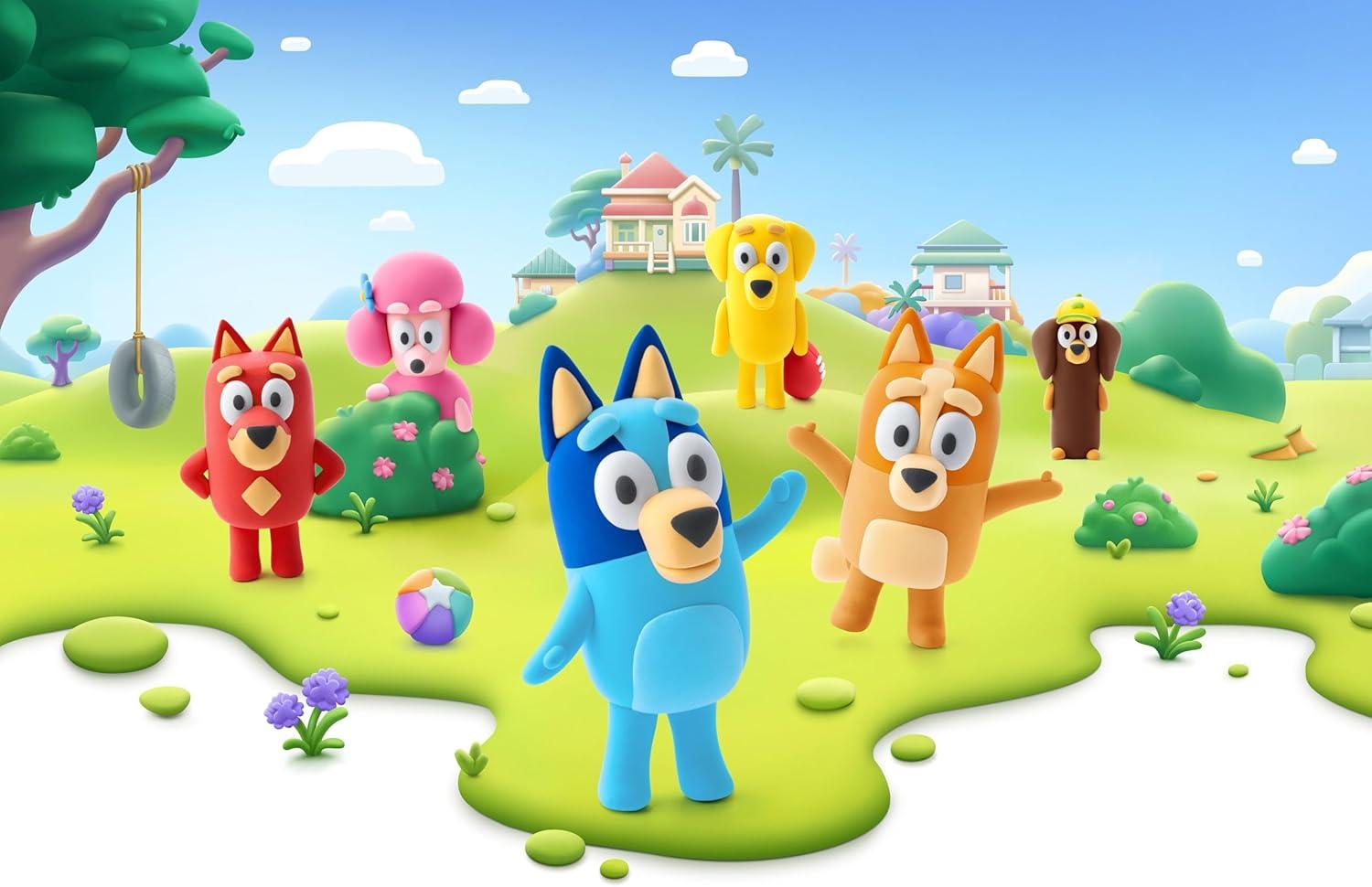 imageHEY CLAY Bluey amp Friends AirDrying Clay for Kids Arts and Crafts Creative Modeling Clay Kit Children Ages 48 RustyBingo