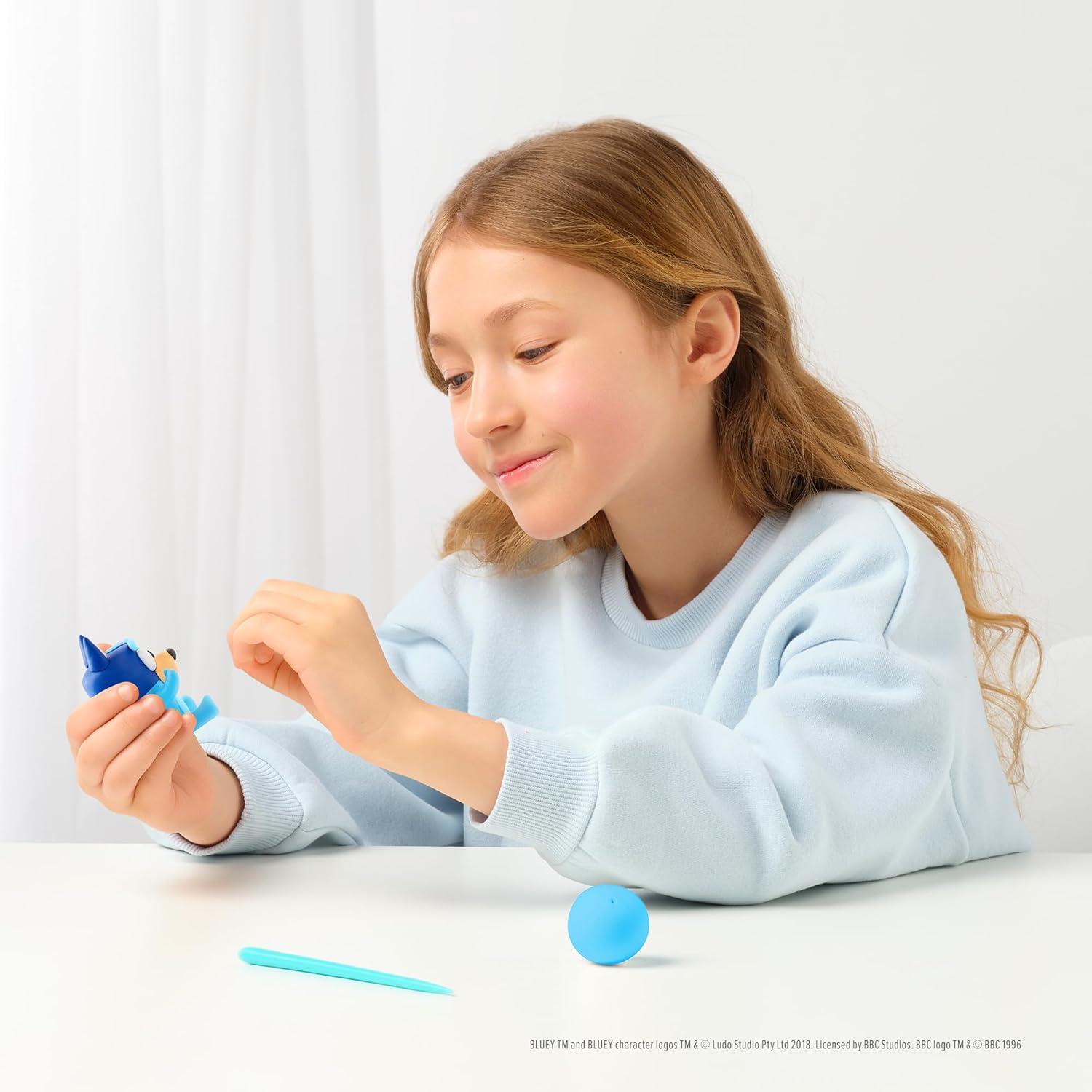 imageHEY CLAY Bluey amp Friends AirDrying Clay for Kids Arts and Crafts Creative Modeling Clay Kit Children Ages 48 RustyFull Set 6 Characters