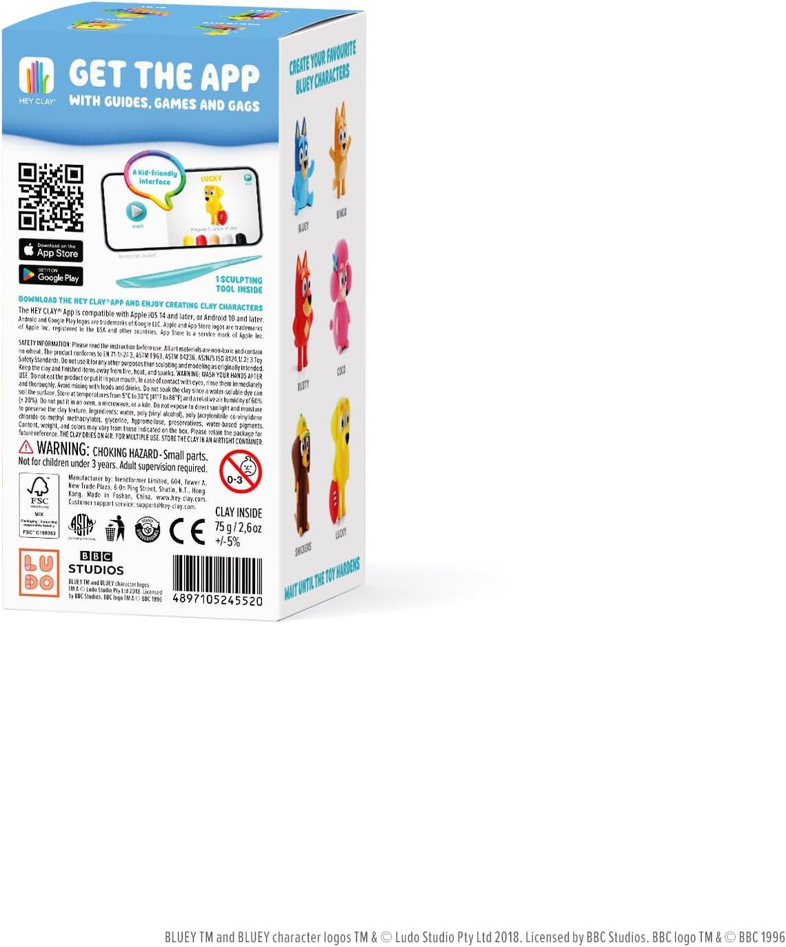 imageHEY CLAY Bluey amp Friends AirDrying Clay for Kids Arts and Crafts Creative Modeling Clay Kit Children Ages 48 RustyLucky