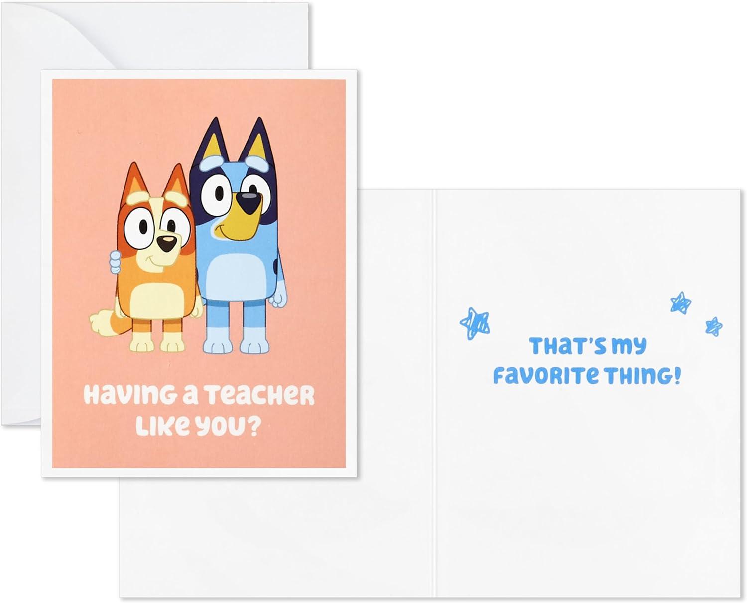 imageHallmark Bluey Kids Birthday Card with Sound and Light Happiest Day Ever for Son Daughter GrandchildBluey Valentines Day
