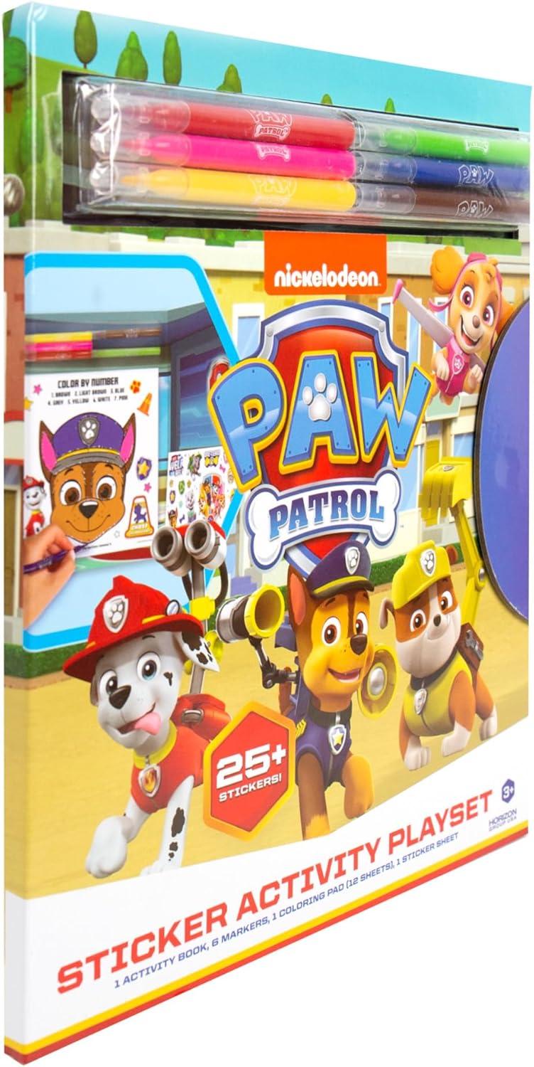 imageHorizon Group USA Activity Book for Kids Coloring and Sticker Games for Children Includes Markers BlueyPaw Patrol Sticker Activity Playset