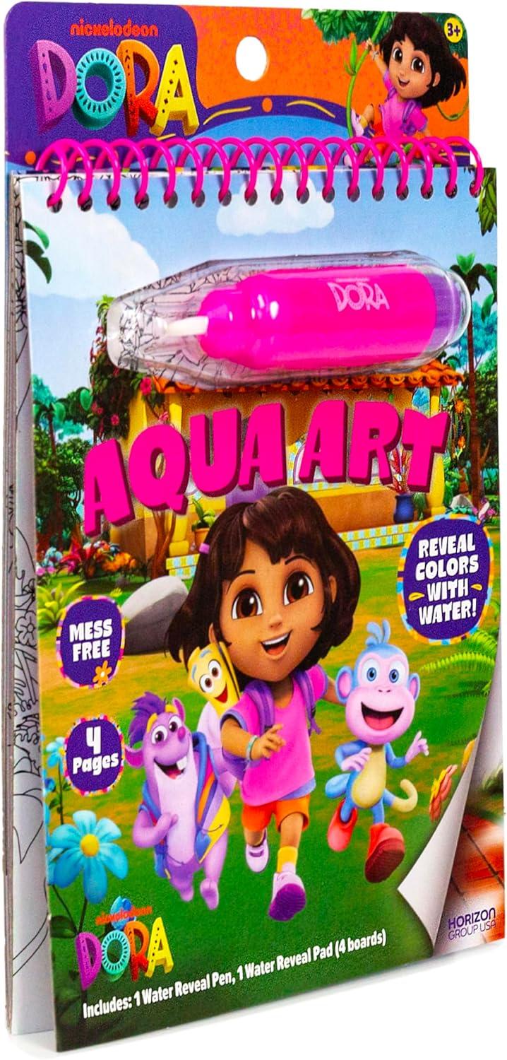 imageHorizon Group USA Bluey Aqua Art Reusable Water Reveal Activity Pages With Water Pen for NoMess Drawing and ColoringDora Aqua Art
