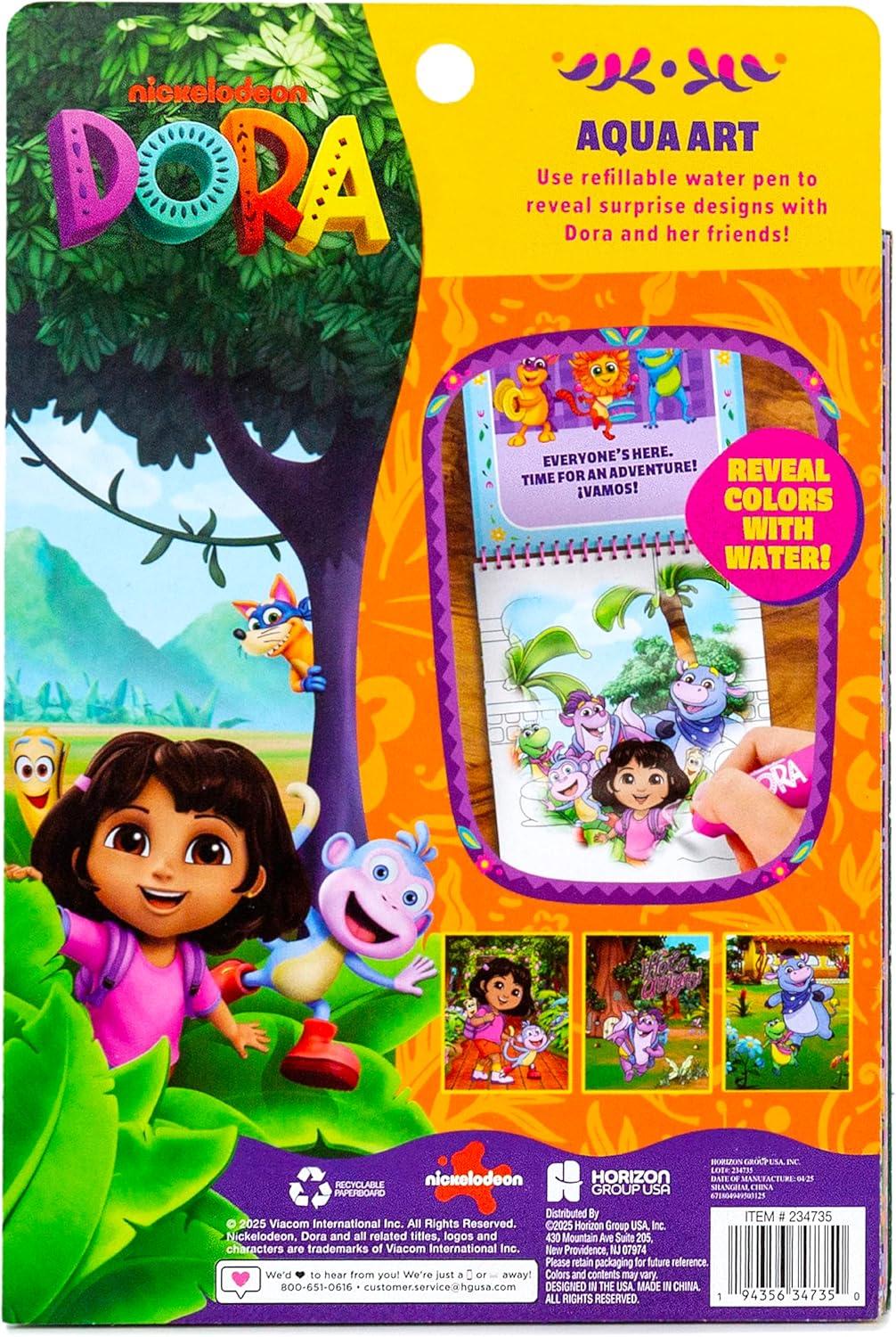 imageHorizon Group USA Bluey Aqua Art Reusable Water Reveal Activity Pages With Water Pen for NoMess Drawing and ColoringDora Aqua Art
