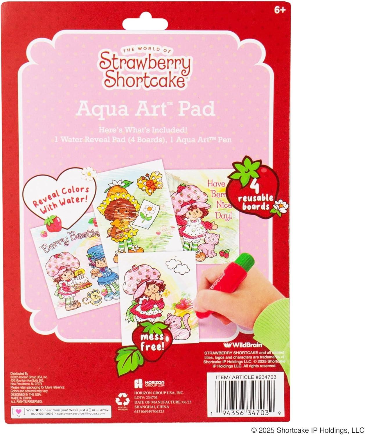 imageHorizon Group USA Bluey Aqua Art Reusable Water Reveal Activity Pages With Water Pen for NoMess Drawing and ColoringStrawberry Shortcake