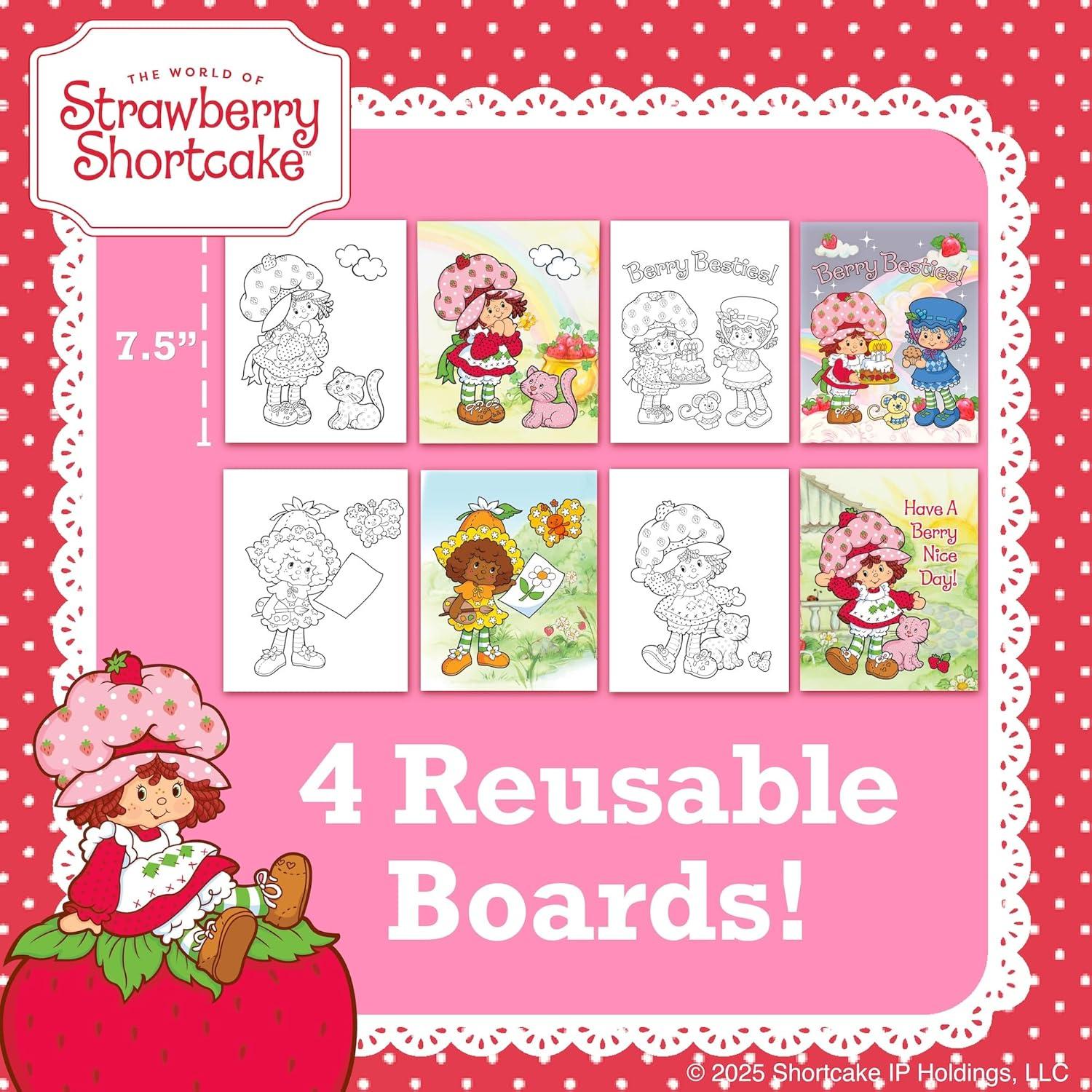 imageHorizon Group USA Bluey Aqua Art Reusable Water Reveal Activity Pages With Water Pen for NoMess Drawing and ColoringStrawberry Shortcake