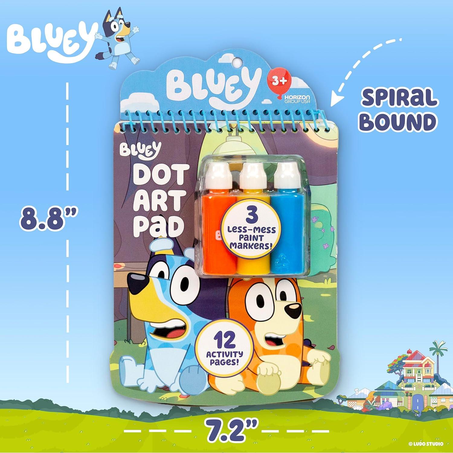 imageHorizon Group USA Bluey Dot Art Pad amp Markers SpiralBound Activity Painting Pad TravelFriendly Dabbers Birthday Party Great MessFree Toddler Toys for Kids Ages 3 4 5 6Bluey
