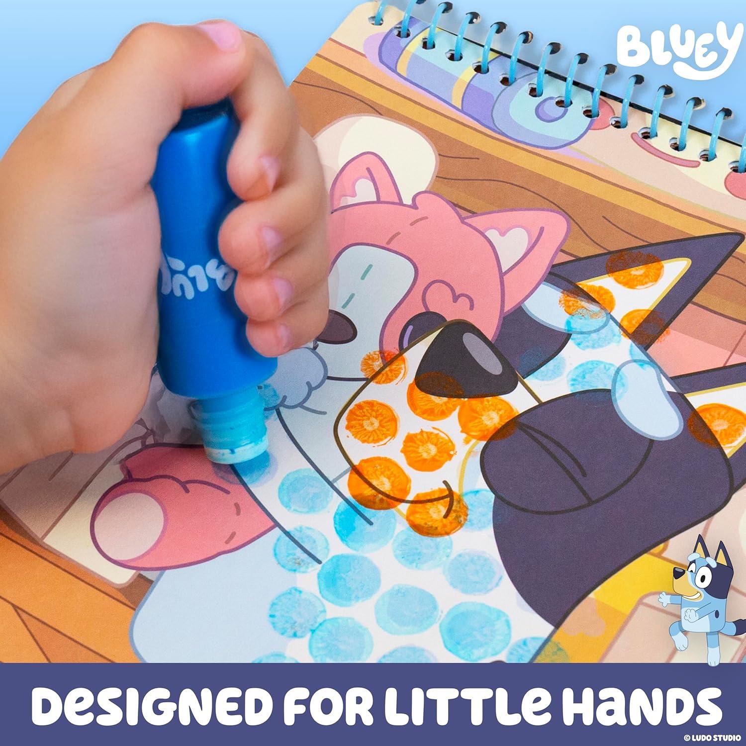 imageHorizon Group USA Bluey Dot Art Pad amp Markers SpiralBound Activity Painting Pad TravelFriendly Dabbers Birthday Party Great MessFree Toddler Toys for Kids Ages 3 4 5 6Bluey