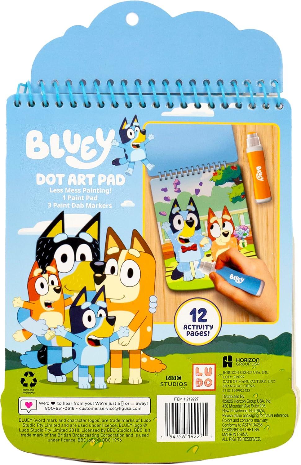 imageHorizon Group USA Bluey Dot Art Pad amp Markers SpiralBound Activity Painting Pad TravelFriendly Dabbers Birthday Party Great MessFree Toddler Toys for Kids Ages 3 4 5 6Bluey