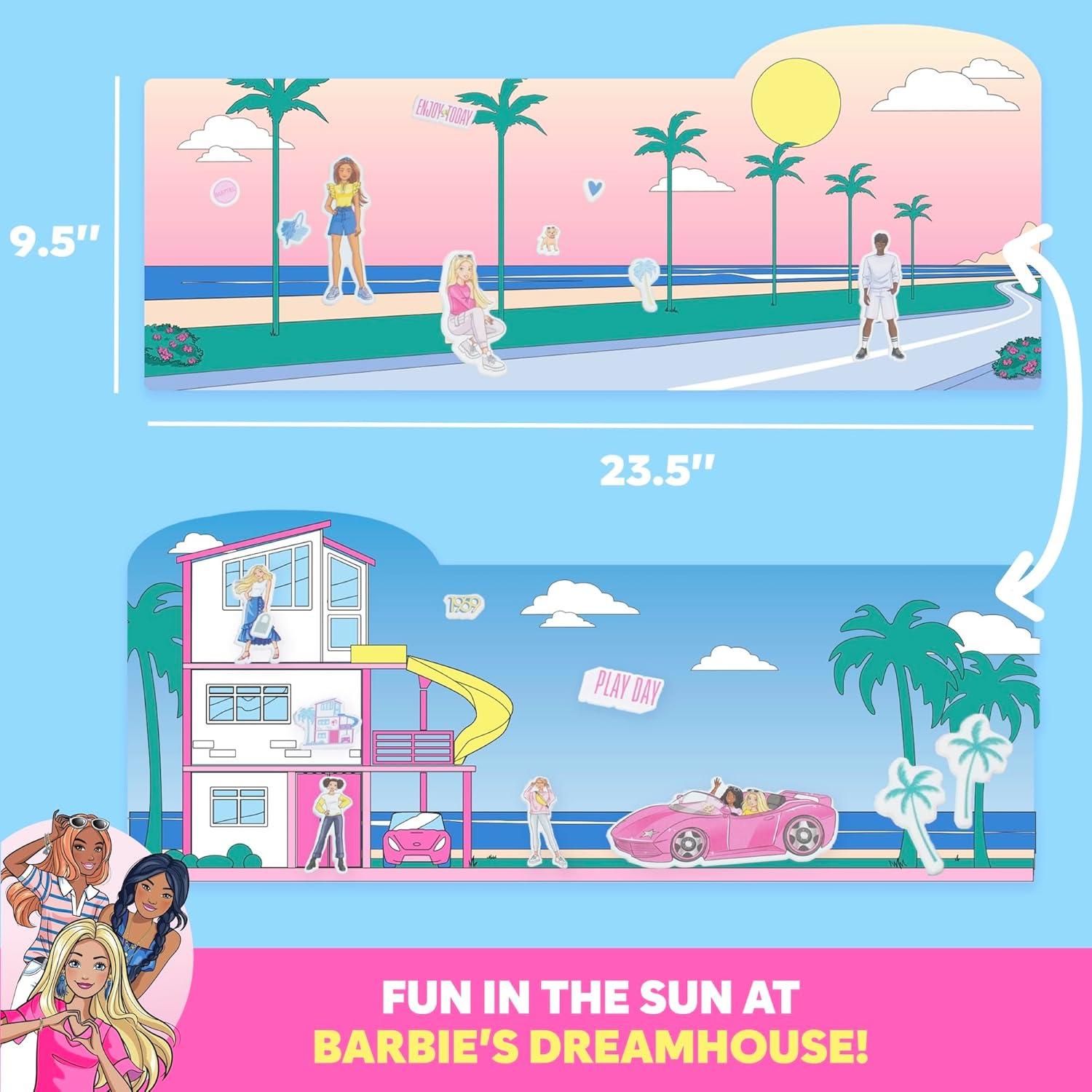 imageHorizon Group USA Bluey Sticker Playset 2 Sticker Play Scenes 35 Reusable Puffy Bluey Repositionable Stickers for Kids Perfect for Travel ScreenFree FunBarbie