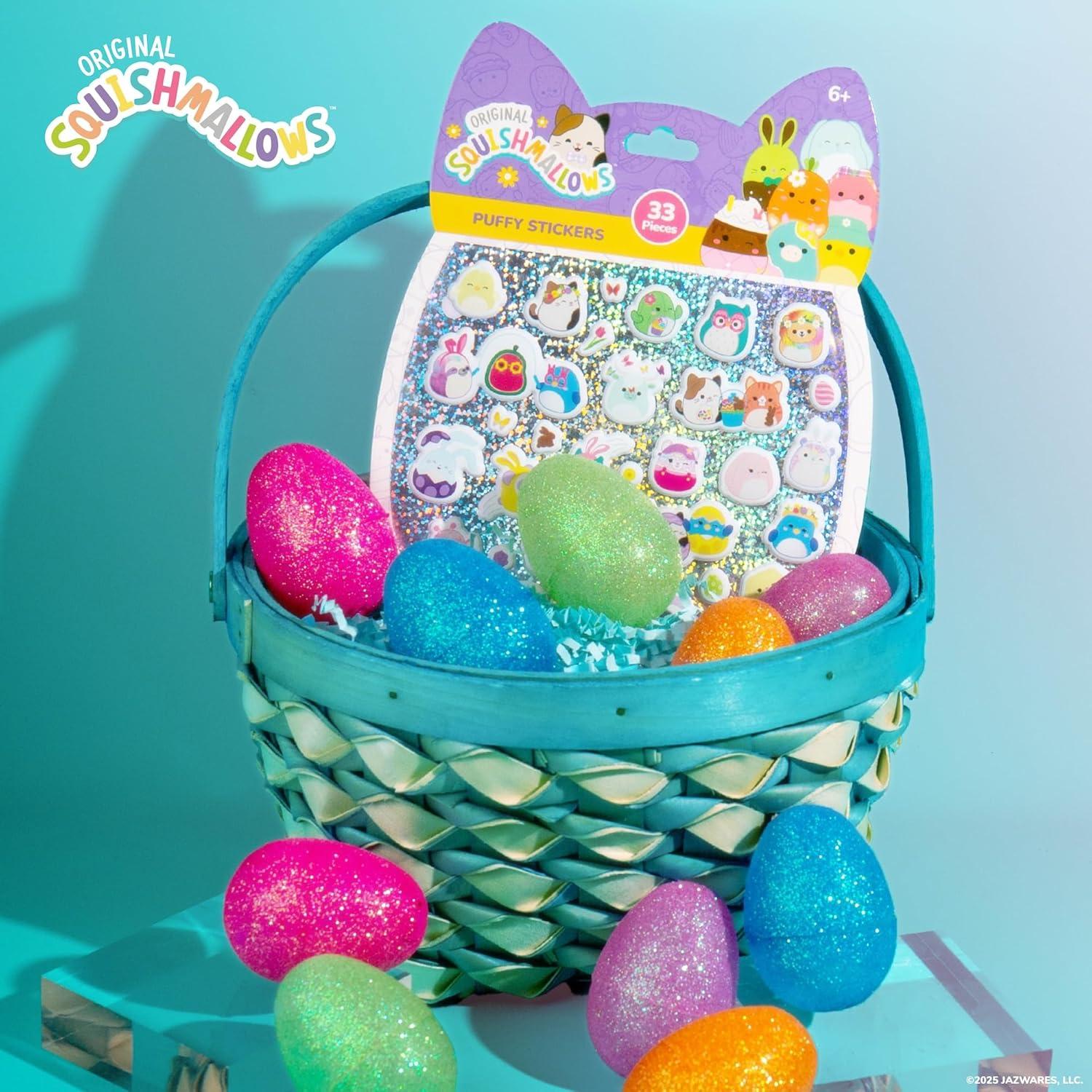 imageHorizon Group USA Bluey Sticker Playset 2 Sticker Play Scenes 35 Reusable Puffy Bluey Repositionable Stickers for Kids Perfect for Travel ScreenFree FunSquishmallows Easter