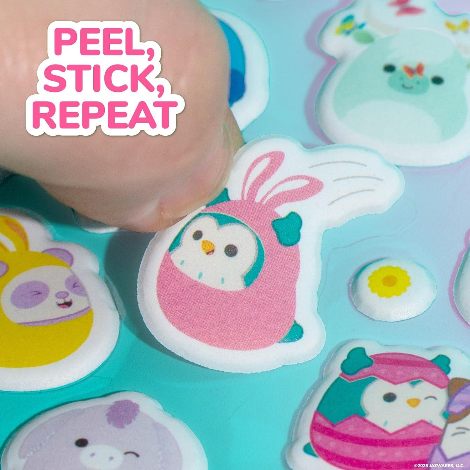imageHorizon Group USA Bluey Sticker Playset 2 Sticker Play Scenes 35 Reusable Puffy Bluey Repositionable Stickers for Kids Perfect for Travel ScreenFree FunSquishmallows Easter