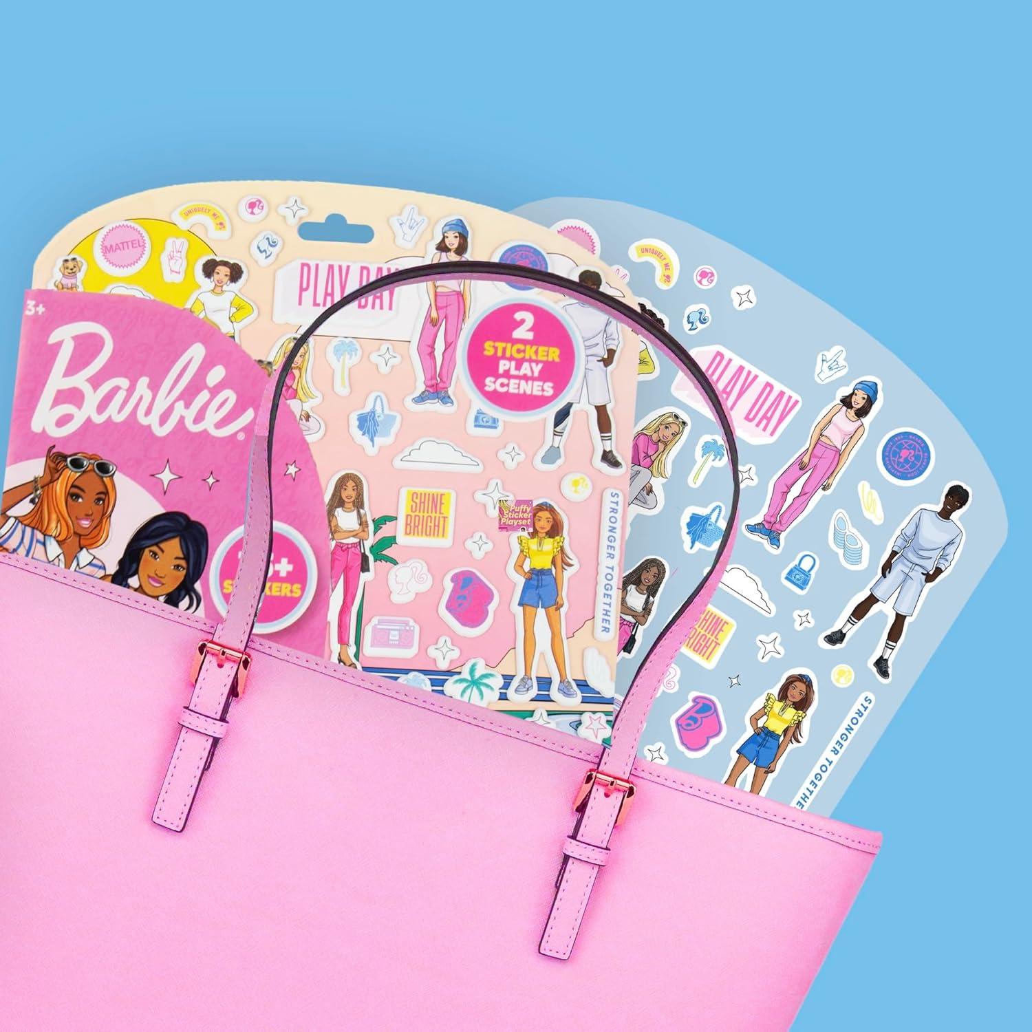 imageHorizon Group USA Bluey Sticker Playset 2 Sticker Play Scenes 35 Reusable Puffy Bluey Repositionable Stickers for Kids Perfect for Travel ScreenFree FunBarbie