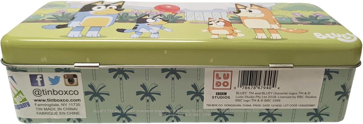 imageThe Tin Box Company Bluey Pencil Box with Handle Clasp amp Hinge Model 47940712 Pencil Box with Handle 838 x 338 x 214D with hinge and claspBluey