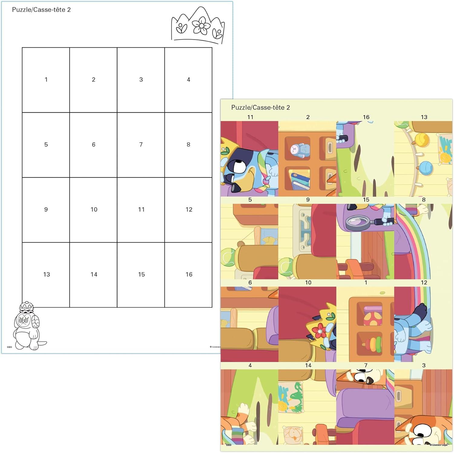 imageTrends International Bluey Bandit and Chilli Adventures Sticker Puzzle Pack 12 Puzzles 4 Boards Multicolor Beginner Ages 3