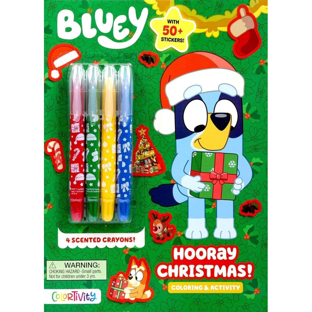 imageBluey Colortivity Hooray Christmas Color amp Activity with Twistable Crayons