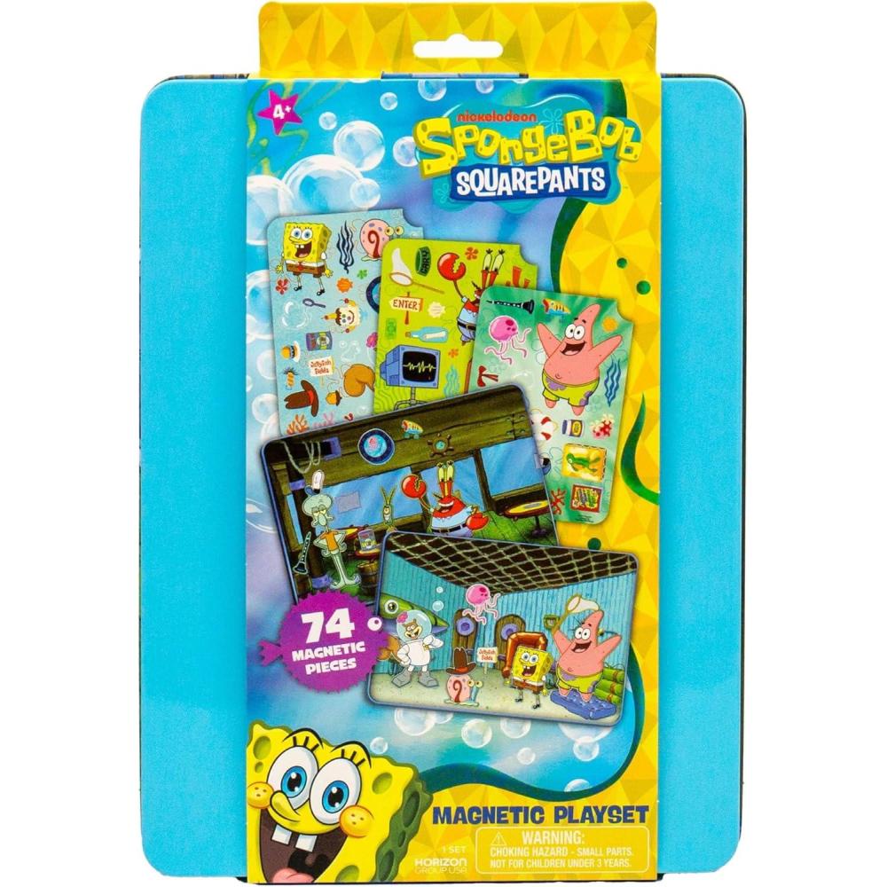 imageBluey Magnetic Playset Magnet Activity Toys Great Birthday Parties atHome Activities or ScreenFree Fun Perfect Travel or Road Trip Hours of Fun for Kids Ages 3456MulticolorMedium214618Spongebob