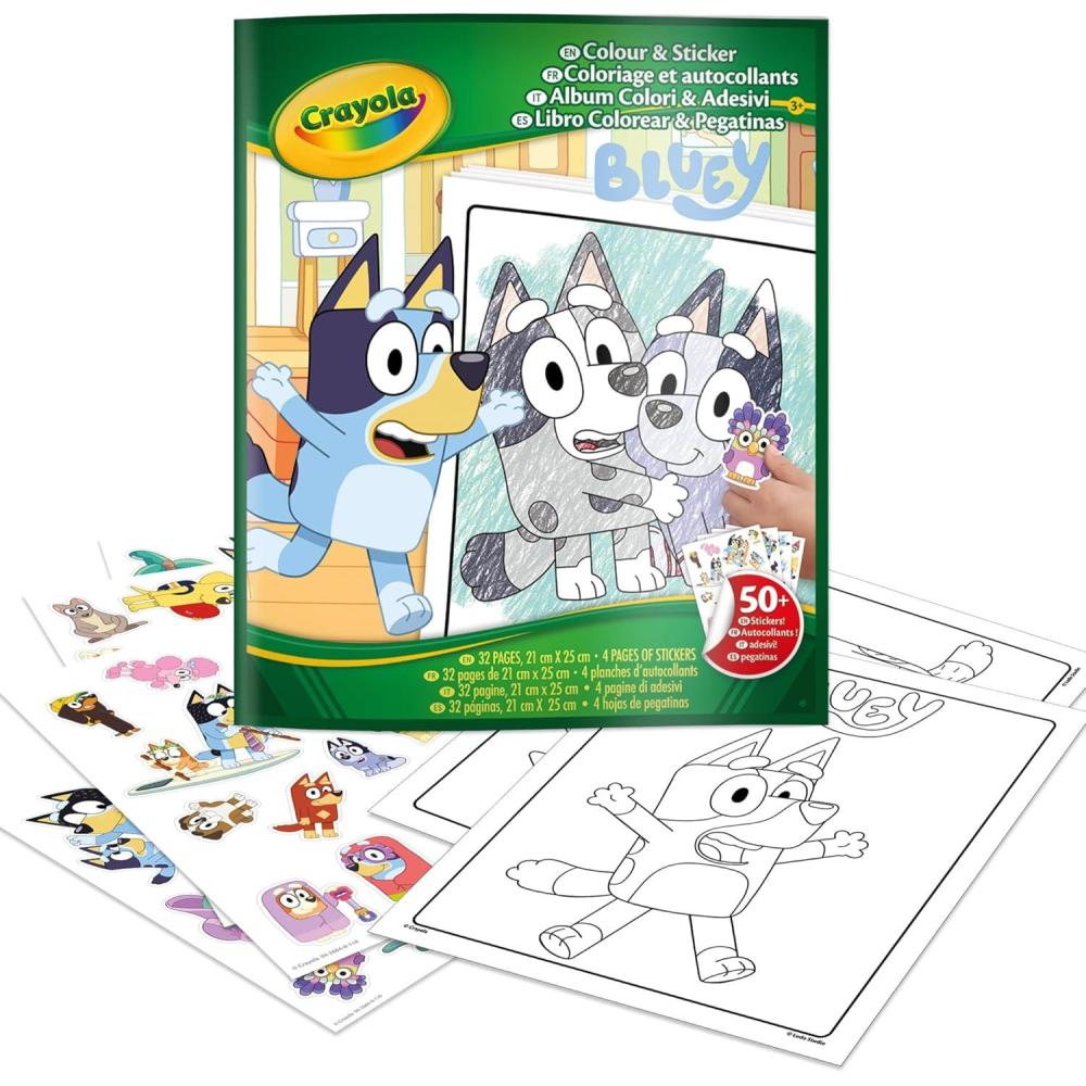 imageCrayola Bluey Color amp Sticker Activity Bluey Coloring Book 32 Coloring Pages Gift for Kids Ages 3 4 5 6