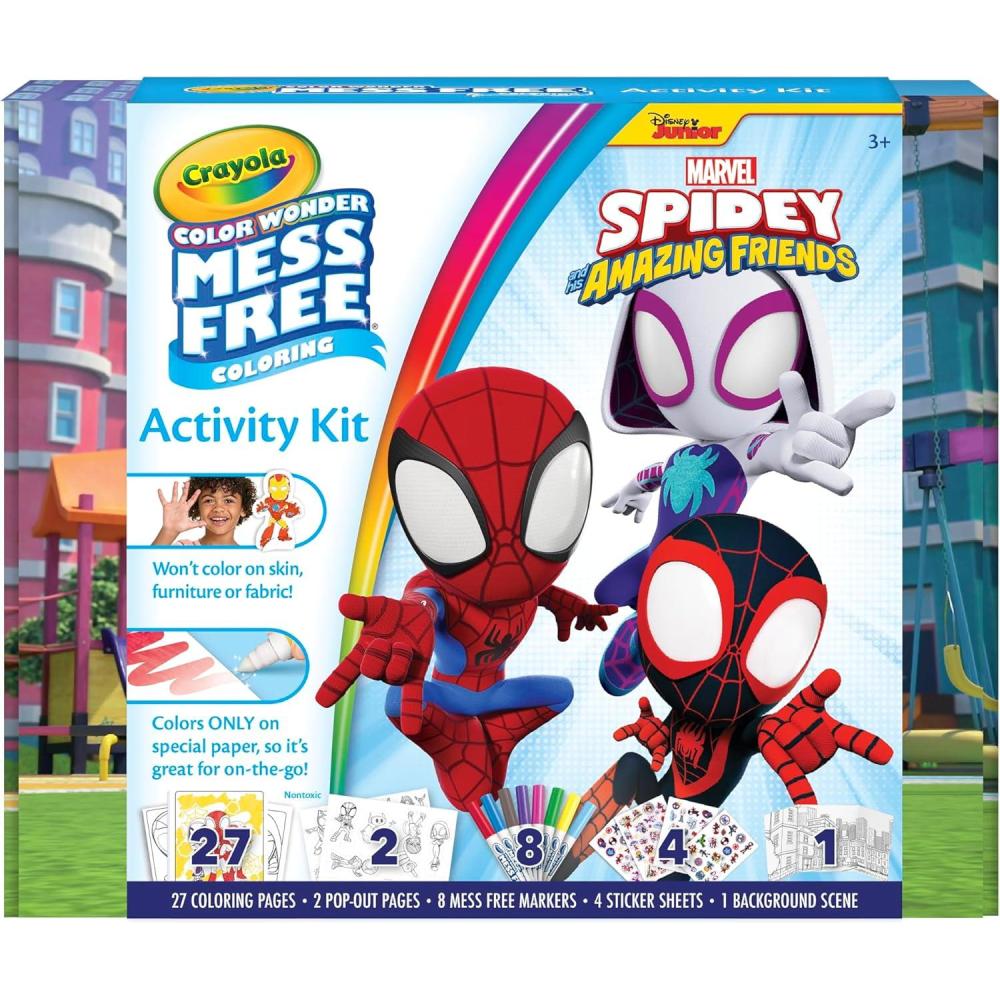 imageCrayola Color Wonder Bluey Activity Kit Mess Free Coloring for Toddlers Gifts for Kids Art Set for Kids Plane Essential Bluey Toys 3Spidey Friends