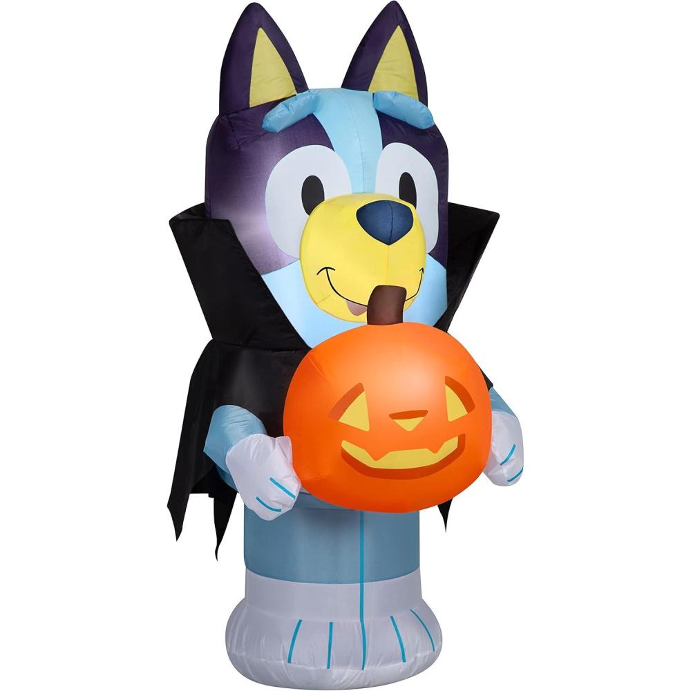 imageGemmy Bingo Halloween Inflatable 35 Ft Tall Lighted Bingo in Witch Costume Yard Decoration Bluey Outdoor Decor with Stakes and TethersBluey Halloween