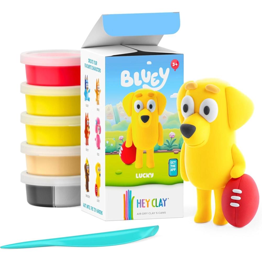 imageHEY CLAY Bluey amp Friends AirDrying Clay for Kids Arts and Crafts Creative Modeling Clay Kit Children Ages 48 RustyLucky