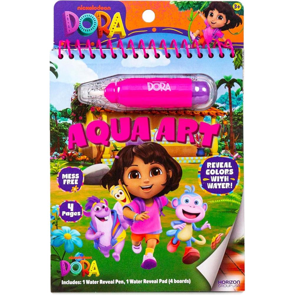 imageHorizon Group USA Bluey Aqua Art  Reusable Water Reveal Activity Pages With Water Pen for NoMess Drawing and ColoringDora Aqua Art