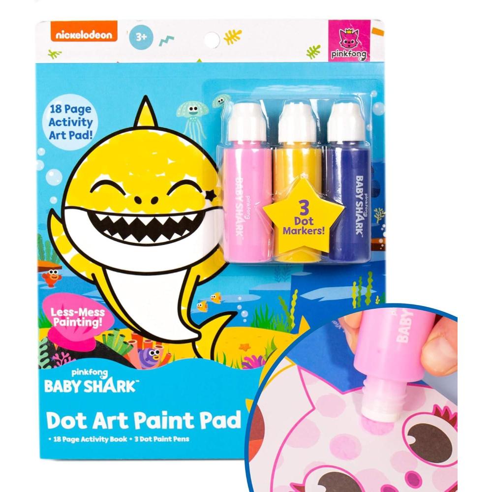 imageHorizon Group USA Bluey Dot Art Pad amp Markers SpiralBound Activity Painting Pad TravelFriendly Dabbers Birthday Party Great MessFree Toddler Toys for Kids Ages 3 4 5 6Baby Shark