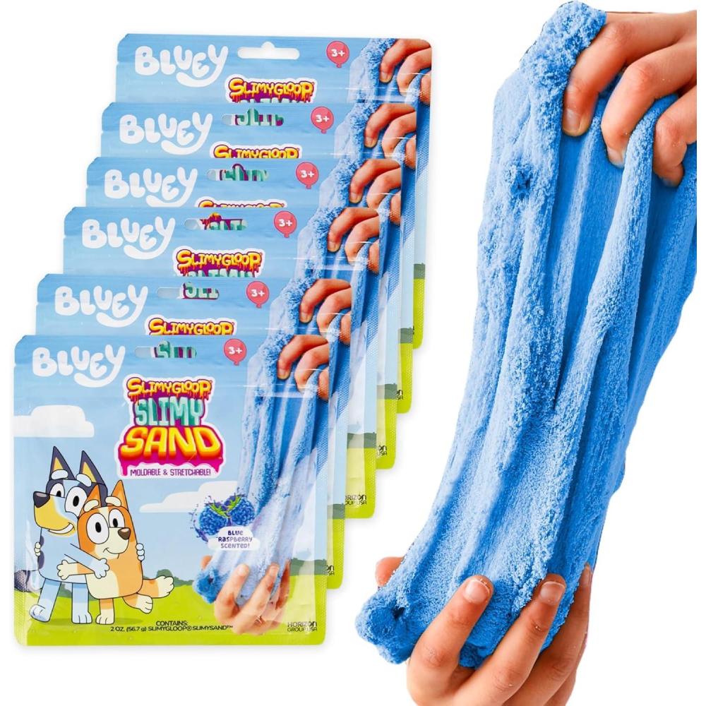 imageHorizon Group USA Bluey SLIMYGLOOP Slimy Sand Mold amp Play Creations 8Piece Playset 3 Scented Colors Sensory Activity for Kids Ages 3 4 5 6 7 8 Multi MediumParty 6 Pack