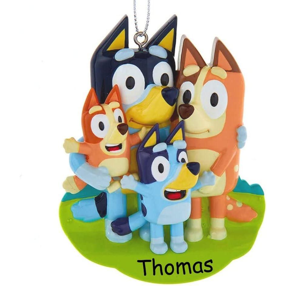 imageKurt S Adler Personalized Bluey Family Christmas Ornament Officially Licensed Heeler Family Characters Holiday Tree Decoration with Custom Name