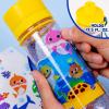 Bluey Decorate Your Own Water Bottle, Repositionable Stickers, Great For Bluey Birthday Parties, Summer Sports, and More, Reusable BPA-Free Water Bottle for Kids Ages 3, 4, 5, 6(Baby Shark)
