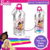 Bluey Decorate Your Own Water Bottle, Repositionable Stickers, Great For Bluey Birthday Parties, Summer Sports, and More, Reusable BPA-Free Water Bottle for Kids Ages 3, 4, 5, 6(Barbie)