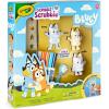 Crayola Scribble Scrubbies Deluxe Bluey Playset (3ct), Toddler Arts & Crafts Kit, Washable Stickers, Bluey Toys, Gift for Girls & Boys, Ages 3+(Deluxe)