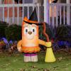 Gemmy Bingo Halloween Inflatable, 3.5 Ft Tall Lighted Bingo in Witch Costume Yard Decoration, Bluey Outdoor Decor with Stakes and Tethers(Bingo Halloween)