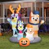 Gemmy Bingo Halloween Inflatable, 3.5 Ft Tall Lighted Bingo in Witch Costume Yard Decoration, Bluey Outdoor Decor with Stakes and Tethers(Bluey Family Scene Halloween)