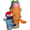 Gemmy Bingo Halloween Inflatable, 3.5 Ft Tall Lighted Bingo in Witch Costume Yard Decoration, Bluey Outdoor Decor with Stakes and Tethers(Bluey Family Scene Christmas)