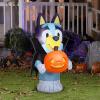 Gemmy Bingo Halloween Inflatable, 3.5 Ft Tall Lighted Bingo in Witch Costume Yard Decoration, Bluey Outdoor Decor with Stakes and Tethers(Bluey Halloween)