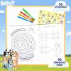 Horizon Group USA Activity Book for Kids, Coloring and Sticker Games for Children, Includes Markers, Bluey(Bluey)